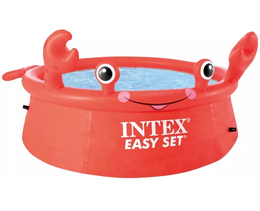 Piscina gonflabila pentru copii, Intex HAPPY CRAB EASY SET POOL Rosu, 183 x 151 cm, 886 l